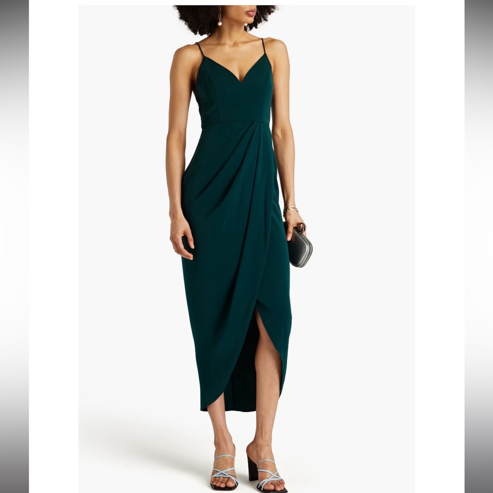 SHONA JOY Draped satin midi dress